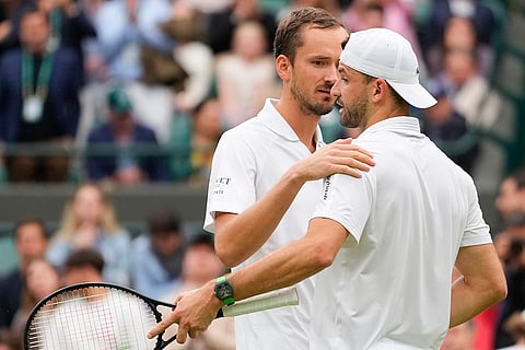 Daniil Medvedev with Grigor Dimitrov 